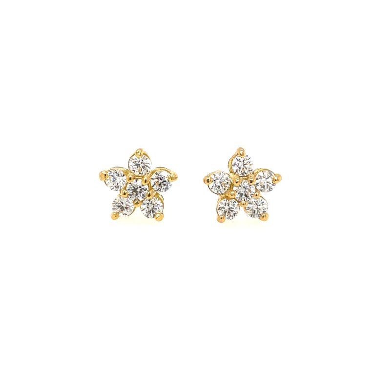 Aretes roseta 9mm dorado Joyería Petunia