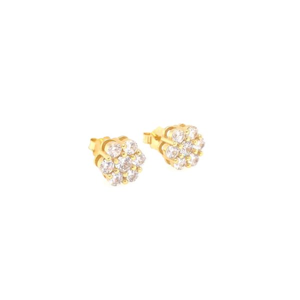 Aretes roseta 9mm dorado Joyería Petunia