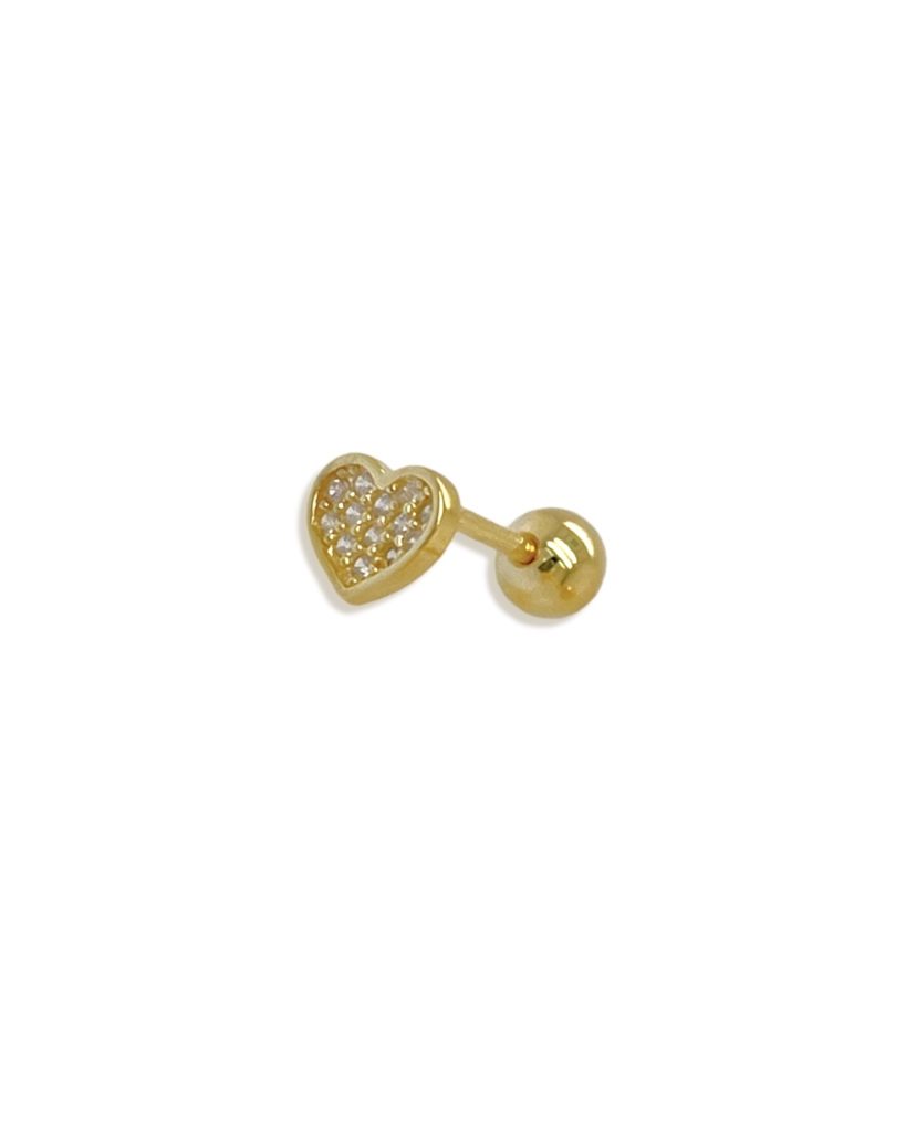 Piercing Corazon Cristal Dorado Joyer A Petunia