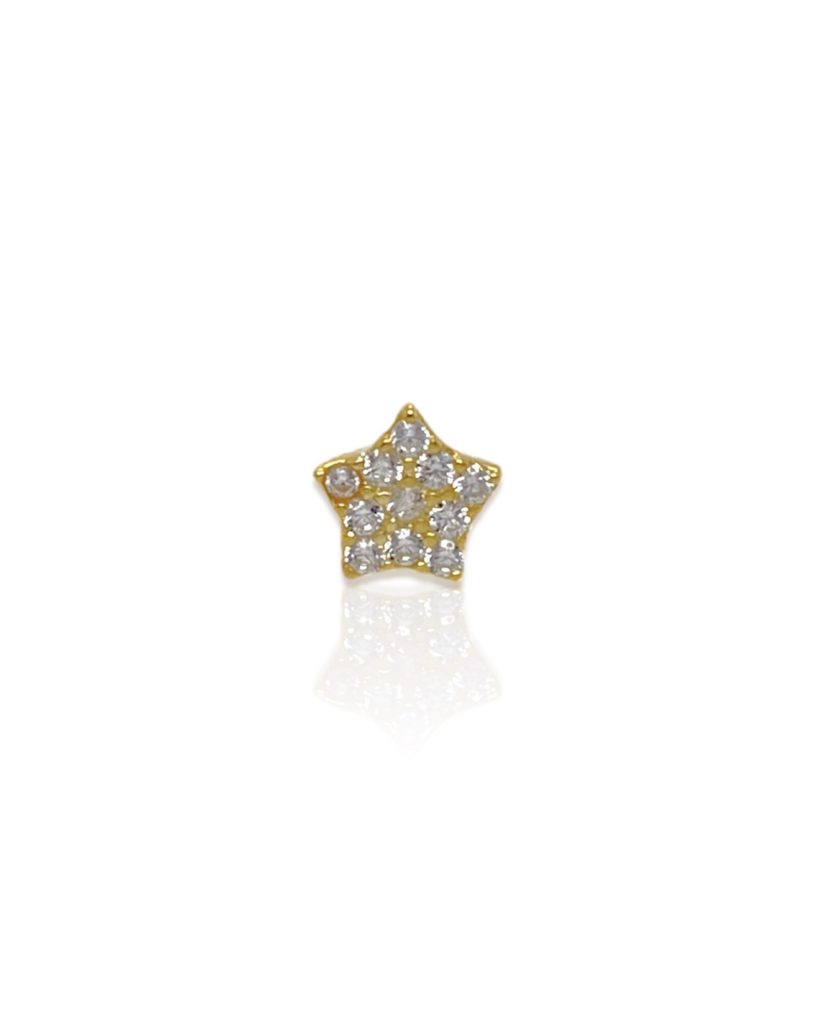 Piercing estrella cristal dorado Joyería Petunia