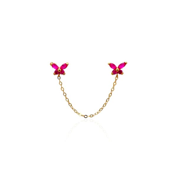 Piercing Doble Mariposa Fucsia Joyería Petunia