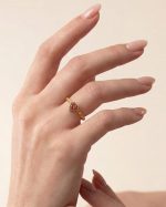 Anillo corazon rojo oro - Imagen 2