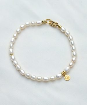 Pulsera perlita mini dorado