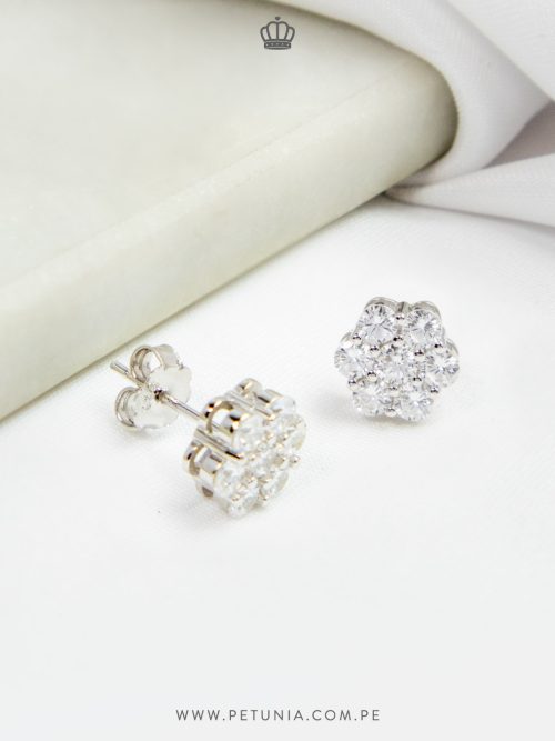Aretes Roseta Plata XL