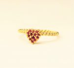 Anillo corazon rojo oro