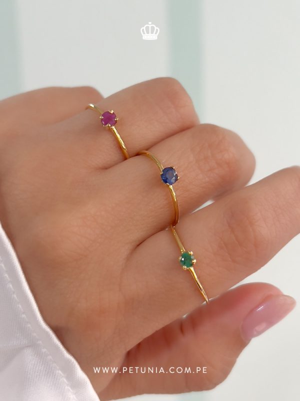 Anillo Solitario Zafiro - Imagen 2