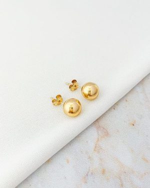 Aretes bola oro 7 mm