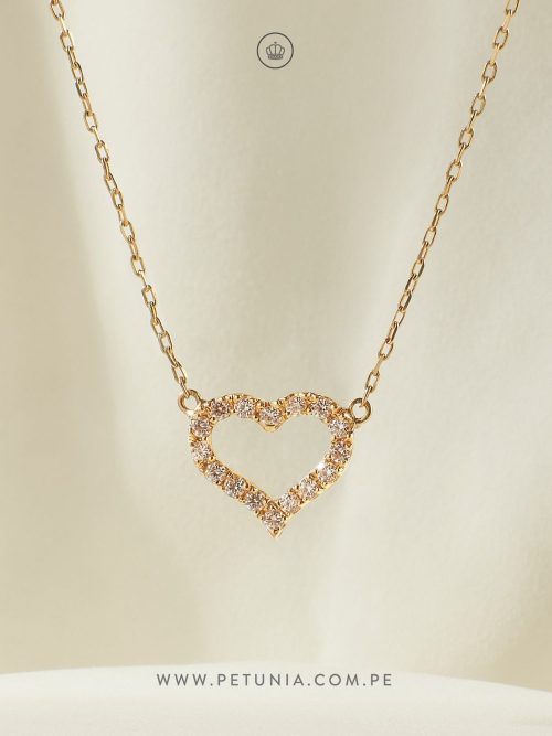 Cadena corazón oro