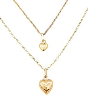 Dije corazón bombeado oro