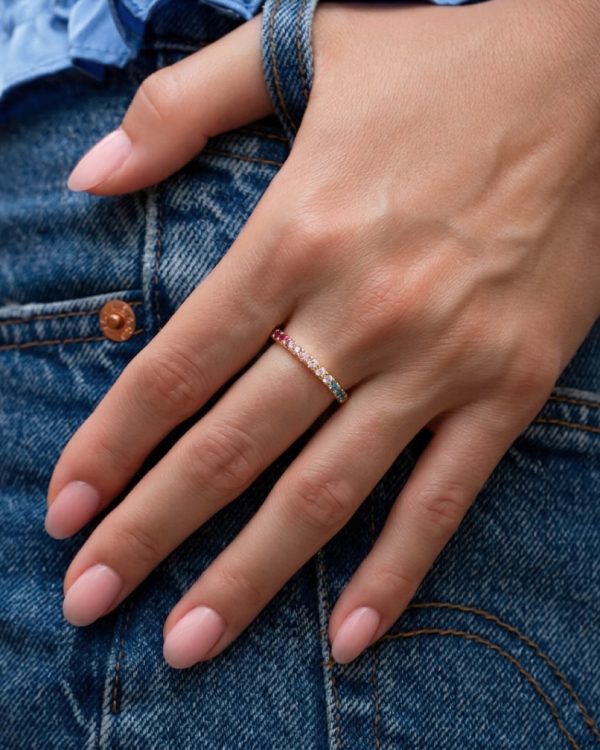 Anillo medio rivier unicornio - Imagen 2