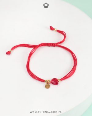 Pulsera Rubi rojo corazon rojo