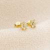 Aretes roseta oro 6 petalos