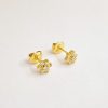 Aretes roseta oro 6 petalos