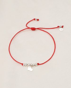 Pulsera Agustina love plata rojo