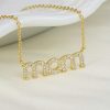 Cadena Mom cristales dorado