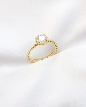 Anillo solitario cristal