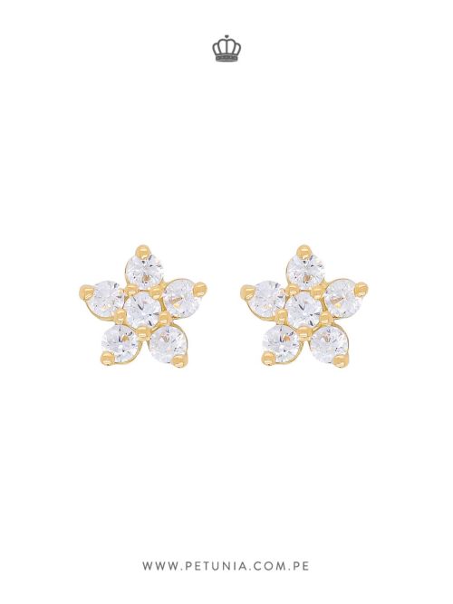 Aretes roseta oro 8 mm