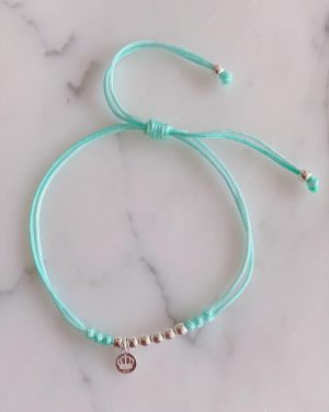 Pulsera sarita plata celeste