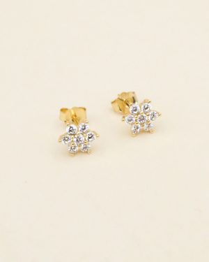 Aretes roseta 6mm dorado