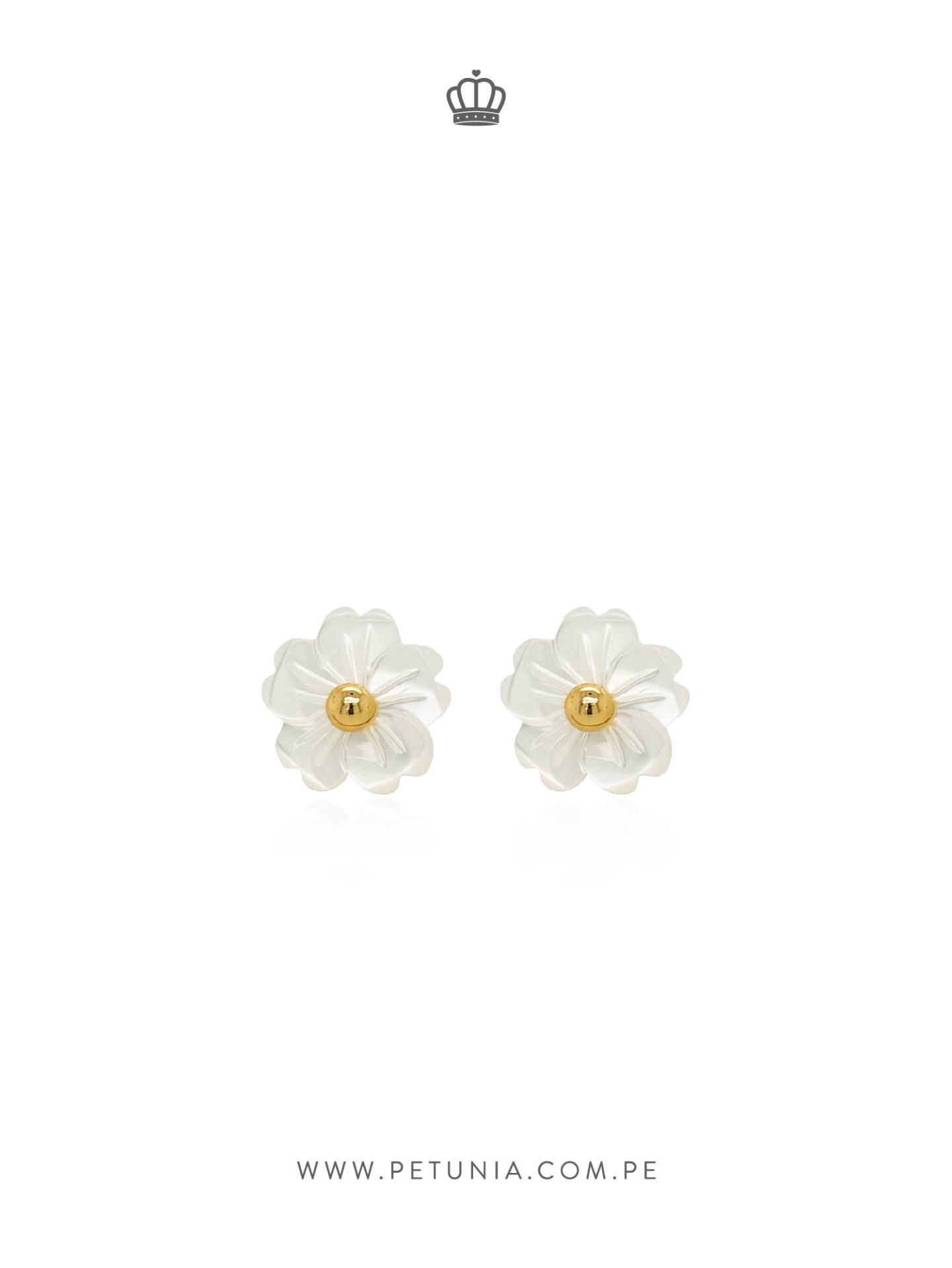 nacar Aretes flor nacar - Imagen 1