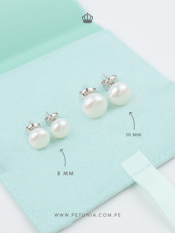 Aretes Perla plata - Imagen 2
