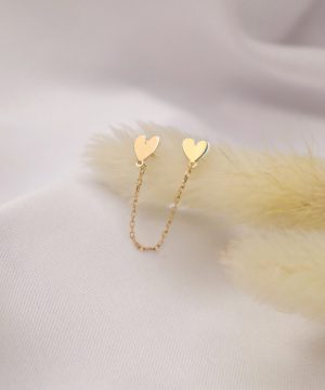 Piercing doble corazon plano