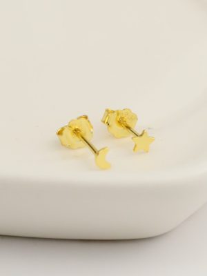 Aretes estrella y luna petit