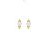 Aretes punto perla dorado