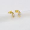 Aretes punto perla dorado