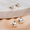Aretes media perla oro