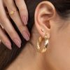 Aretes punto perla dorado