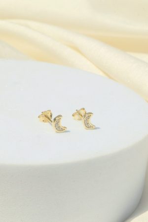 Aretes luna mini dorado