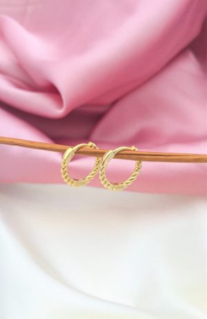 Argollas trenza mini dorado
