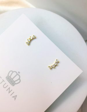 Aretes estrella creciente dorado
