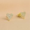 Aretes corazon cristal dorado