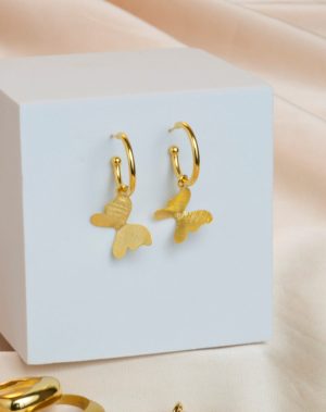 Argollas mariposa colgante