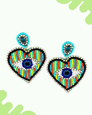 Aretes heart eyes rainbow