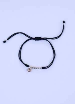 Pulsera Sarita plata negro