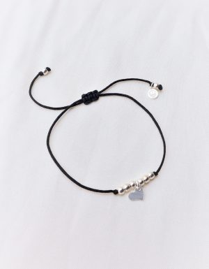 Pulsera Agustina love plata negro