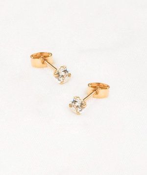 Aretes chispa blanco 4 mm