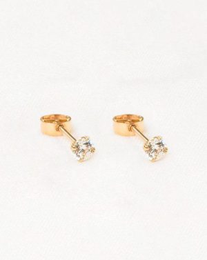 Aretes Chispa Blanco 3 mm