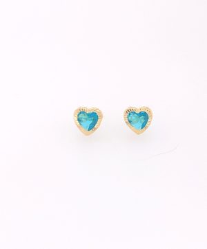 Aretes chispa corazon turquesa