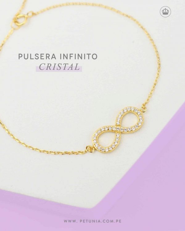 Pulsera Infinito cristal dorado - Imagen 2