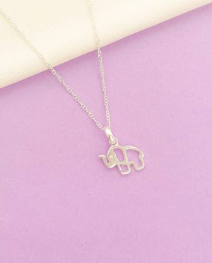 Cadena elefante plata