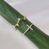 Anillo Cruz Flat Oro
