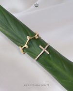 Anillo Cruz Flat Oro - Imagen 3