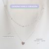 Cadena doble corazon plata