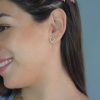 Aretes corazon calado cristal