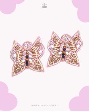 Aretes butterfly pink
