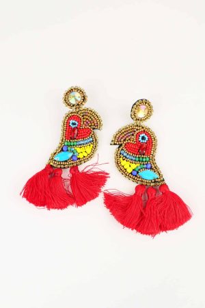 Aretes Parrot pom pom